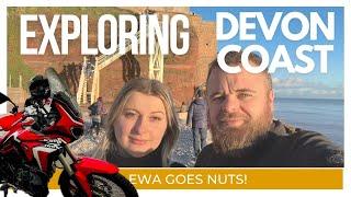 EWA GOES NUTS ON DEVON COAST AFRICA TWIN MOTORCYCLE ADVENTURE