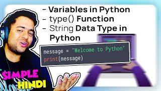 Explaining Python Variables and Strings in Hindi for Beginners.