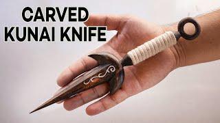 Woodcarving - ASMR - Maple Tree Carved into a KUNAI KNIFE - MrTinkerer