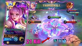 21 KILLS ! Best Kagura Damage Build In Late Game with Emblem Mage