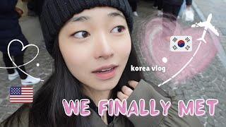 I finally met my KOREAN MILITARY BOYFRIEND *emotional* | NYC to Korea Vlog ldr meeting first time