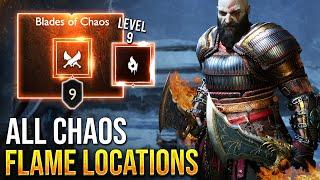 God of War Ragnarok - How To Fully Upgrade Blades of Chaos To Level 9 - All Chaos Flame Locations