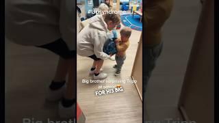 Little boy with Down syndrome was so excited his brother picked him up from school ️