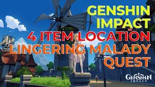 Genshin Impact - 4 Item Location for Lingering Malady Quest