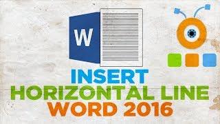 How to Insert a Horizontal Line in Word 2016