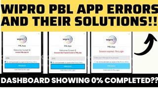 Wipro PBL App errors | All errors solved  | Watch this