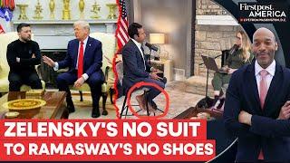 Zelensky's "No Suit" and Ramaswamy's "Barefoot" Podcast Spark Outrage | Firstpost America | N18G