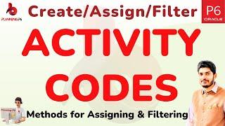 How to Create Assign and filter Activity Codes in Primavera P6 | Activity codes for schedule P6 |