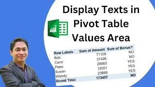 Display Texts in the Pivot Table Values Area