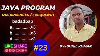 How To Count Occurrences Of Each Character In String In Java || the place of learning