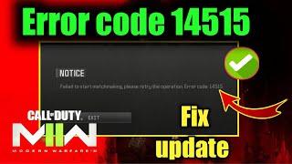 Call of duty failed to start Matchmaking, mw3 error code 14515? how to fix Call of duty server down