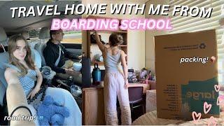 TRAVEL HOME WITH ME FROM BOARDING SCHOOL (road trip vlog!) | Ella Katherine