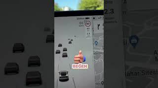 Tesla Model Y ortalama hız koridoru bilgilendirmesi (Radar bilgilendirmesi)