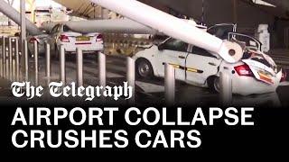Deadly roof collapse at New Delhi airport crushes cars