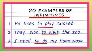 INFINITIVES IN ENGLISH GRAMMAR | 5 | 10 | 20 EXAMPLES OF INFINITIVES | INFINITIVE SENTENCES