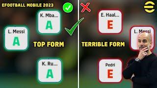 Best Setting in efootball 2023 | Player Form| Letter Rating A, B C, E | efootball2023.  