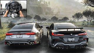BMW M8 Competition & Audi RS7 Sportback CONVOY | Forza Horizon 5 | Steering Wheel Gameplay