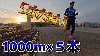 【1000m×5本インターバル走】さいたまマラソン５日前の調整【サブ305へ】