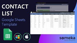 Contact List Google Sheets Template | Printable Contact List Database