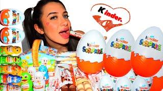 ASMR EATING GIANT KINDER EGG CHOCOLATE ,KINDER JOY ,KINDER SURPRISE