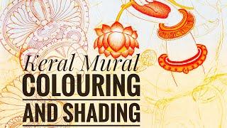 Kerala mural painting colouring and shading