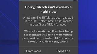 TikTok shuts down in US as ban takes effect