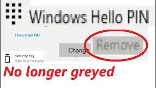 Remove the Windows Hello PIN