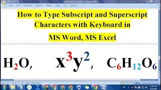 How To Type Superscripts and Subscripts Characters in Word in Laptop With Your Keyboard