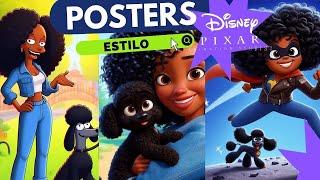 Crear imágenes y pósters  estilo  Disney Pixar gratis con la IA