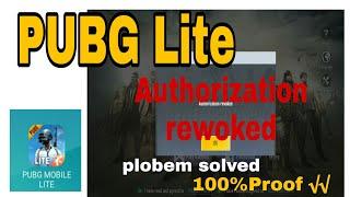 PUBG Lite Authorization revoked facebook/play games problem solved with proof