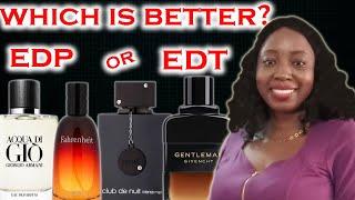 Differences between EDP and EDT Eau De Parfum vs  Eau De Toilette EDT