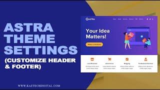 Astra Theme Settings - Customize Header & Footer