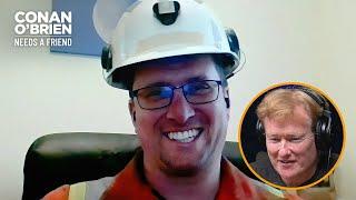 Conan Meets A Miner Who Works 1.6 Miles Underground | Conan O'Brien Needs A Fan