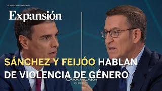 Sánchez y Feijóo se enzarzan con la violencia machista en el debate