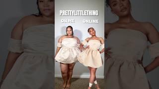 PrettyLittleThing Try on haul online vs on me #fashion #haul #prettylittlething #plussize