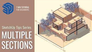 How to Create Multiple Sections in SketchUp Tutorial | Section Planes, Perspective Section