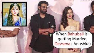 Prabhas Get Shy In Public When Ask Abt Marriage With GF Anushka Shetty @ Sahoo Trailer Launch