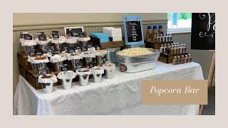 Popcorn Bar Idea:  a great food bar idea for parties