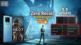 BGMI 3.3 UPDATE ZERO RECOIL BEST SENSITIVITY | IQOO NEO 7 & IQOO NEO 7 PRO BGMI / PUBG SENSITIVITY