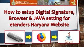 How to setup Digital Signature, Browser & JAVA setting for etenders Haryana Website