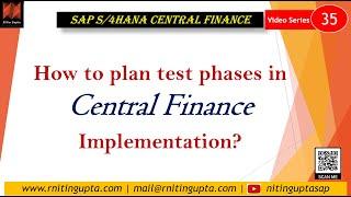 SAP Central Finance implementation - Test Planning