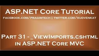 ViewImports cshtml in ASP NET Core MVC