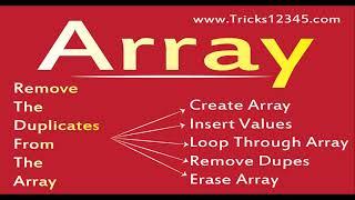 Remove The Duplicates From The Array || VBA Macros || Create Dynamic Array
