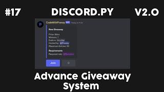 Discord.py V2 - Advance Giveaway System | Part 17