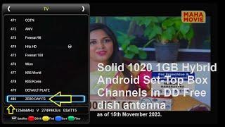 #AHDS21020 Tune/Scan DD Free dish Channel List in SOLID H.265 HEVC Hybrid Android Set-Top Box