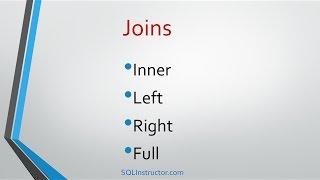 SQL Tutorials - Joins - Inner , Left, Right & Full