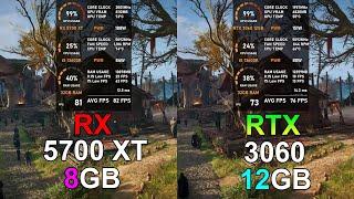 RX 5700 XT vs RTX 3060 12GB - Test in 10 Games (Tested in 2024)