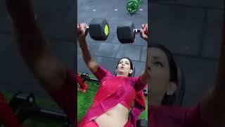 Sanjana Singh’s Intense Workout in Saree  | Mass Transformation!  #SanjanaSingh #ViralVideo