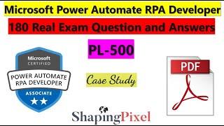 Microsoft Certified Power Automate RPA Developer Associate (PL-500) Exam Question and Answers | Pass