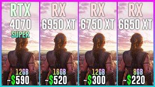 RTX 4070 SUPER vs RX 6950 XT vs RX 6750 XT vs RX 6650 XT - Test in 25 Games